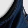 Rochie midi din denim de bumbac cu talie coborâtă Rochie midi din denim de bumbac cu talie coborâtă