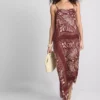 Rochie midi dreaptă cu imprimeu paisley de la Paula Echevarría Rochie midi dreaptă cu imprimeu paisley de la Paula Echevarría