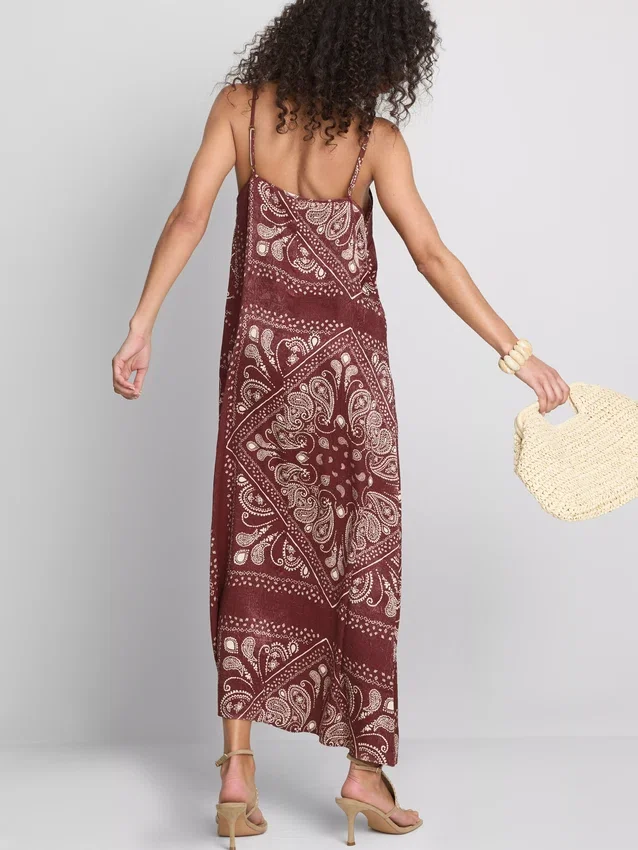 Rochie midi dreaptă cu imprimeu paisley de la Paula Echevarría Rochie midi dreaptă cu imprimeu paisley de la Paula Echevarría