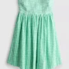 Rochie mini bandeau din bumbac cu imprimeu gingham Rochie mini bandeau din bumbac cu imprimeu gingham