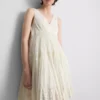 Rochie mini cu decolteu în V, din țesătură șifonată