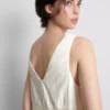 Rochie mini cu decolteu în V, din țesătură șifonată