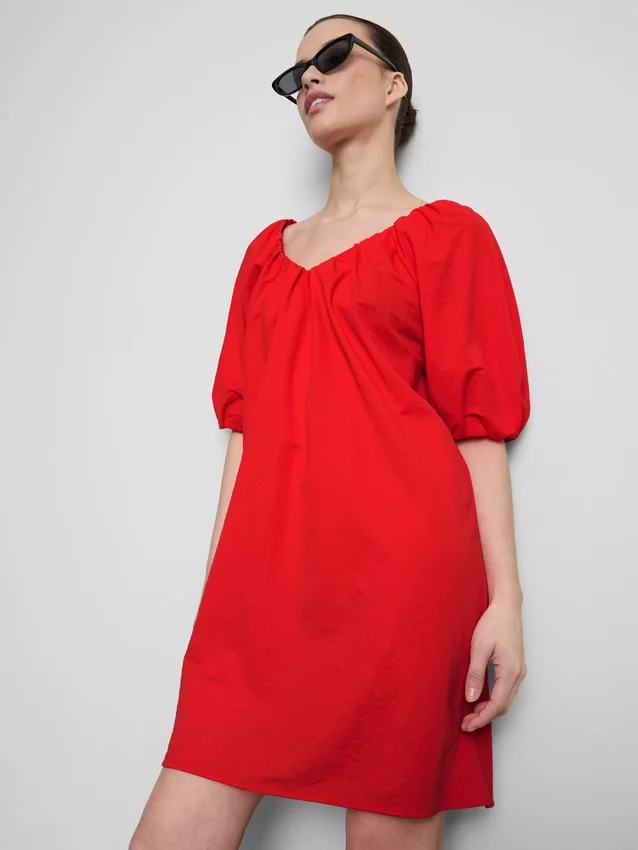 Rochie mini cu mâneci bufante Rochie mini cu mâneci bufante