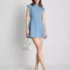 Rochie mini cu mâneci scurte, cu croială sculptată Rochie mini cu mâneci scurte, cu croială sculptată