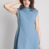 Rochie mini cu mâneci scurte, cu croială sculptată Rochie mini cu mâneci scurte, cu croială sculptată