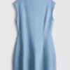 Rochie mini cu mâneci scurte, cu croială sculptată Rochie mini cu mâneci scurte, cu croială sculptată