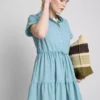 Rochie mini cu mâneci scurte și volane Rochie mini cu mâneci scurte și volane