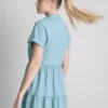 Rochie mini cu mâneci scurte și volane Rochie mini cu mâneci scurte și volane