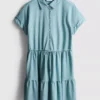Rochie mini cu mâneci scurte și volane Rochie mini cu mâneci scurte și volane