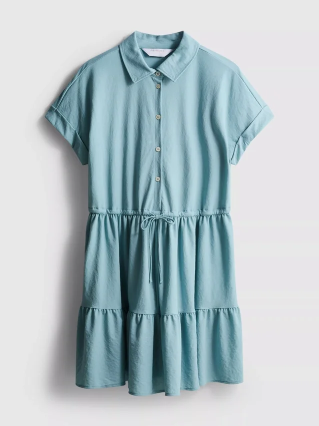 Rochie mini cu mâneci scurte și volane Rochie mini cu mâneci scurte și volane