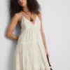Rochie mini cu volane și bordură din dantelă Paula Echevarría Rochie mini cu volane și bordură din dantelă Paula Echevarría