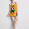 Rochie mini de plajă croșetată și brodată
