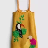 Rochie mini de plajă croșetată și brodată