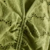 Rochie mini din bumbac cu ochiuri și volane Rochie mini din bumbac cu ochiuri și volane