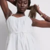 Rochie mini din poplin cu bretele și volane Rochie mini din poplin cu bretele și volane