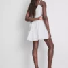 Rochie mini din poplin cu bretele și volane Rochie mini din poplin cu bretele și volane