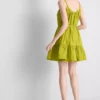 Rochie mini din poplin cu bretele și volane Rochie mini din poplin cu bretele și volane