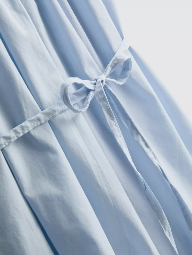 Rochie mini din poplin cu bretele și volane Rochie mini din poplin cu bretele și volane