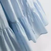 Rochie mini din poplin cu bretele și volane Rochie mini din poplin cu bretele și volane
