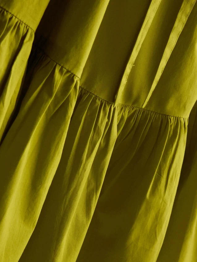 Rochie mini din poplin cu bretele și volane Rochie mini din poplin cu bretele și volane