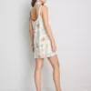 Rochie mini dreaptă cu imprimeu