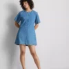 Rochie mini dreaptă din denim de bumbac Rochie mini dreaptă din denim de bumbac