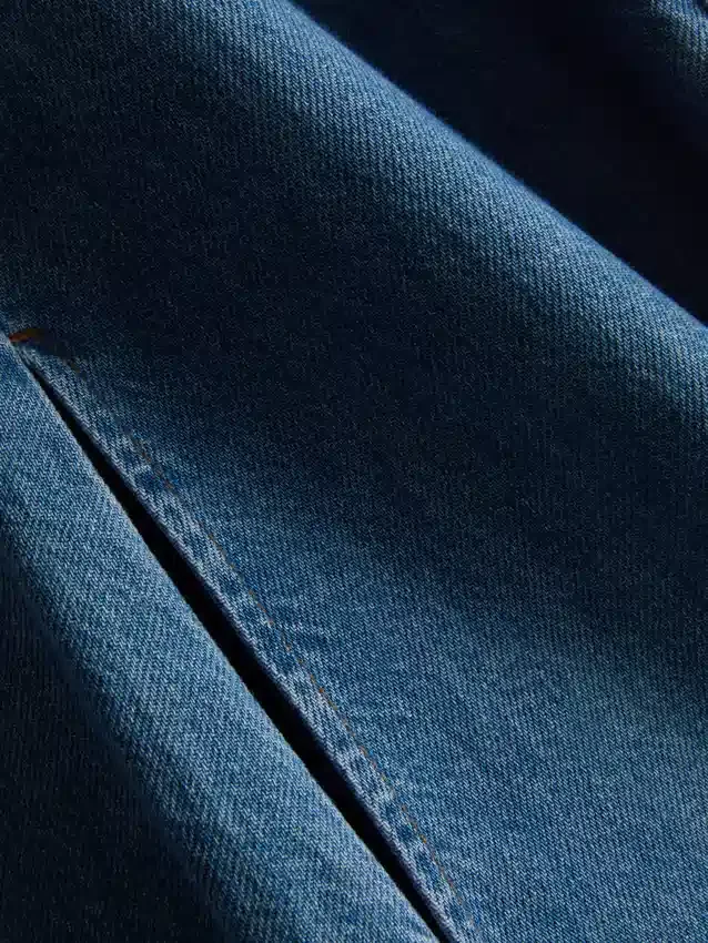 Rochie mini dreaptă din denim de bumbac Rochie mini dreaptă din denim de bumbac