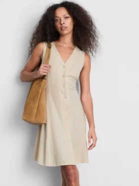 Rochie mini fără mâneci, cu decolteu în V