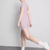 Rochie mini tip cămășă, mulată, cu nervuri