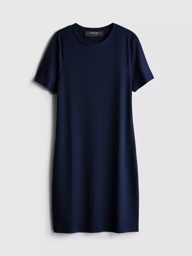 Rochie mini tip cămășă, mulată, cu nervuri Rochie mini tip cămășă, mulată, cu nervuri