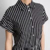 Rochie mini tip cămașă, cu dungi și straturi Rochie mini tip cămașă, cu dungi și straturi