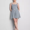 Rochie mini tip corset cu imprimeu în carouri