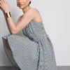 Rochie mini tip corset cu imprimeu în carouri