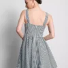 Rochie mini tip corset cu imprimeu în carouri