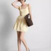 Rochie mini tip corset din amestec de bumbac Rochie mini tip corset din amestec de bumbac