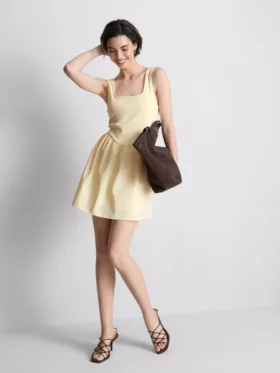 Rochie mini tip corset din amestec de bumbac Rochie mini tip corset din amestec de bumbac