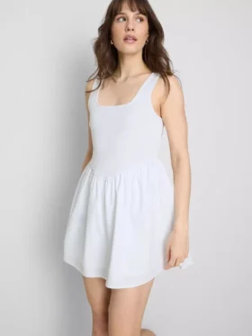 Rochie mini tip corset din amestec de bumbac Rochie mini tip corset din amestec de bumbac