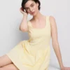 Rochie mini tip corset din amestec de bumbac Rochie mini tip corset din amestec de bumbac