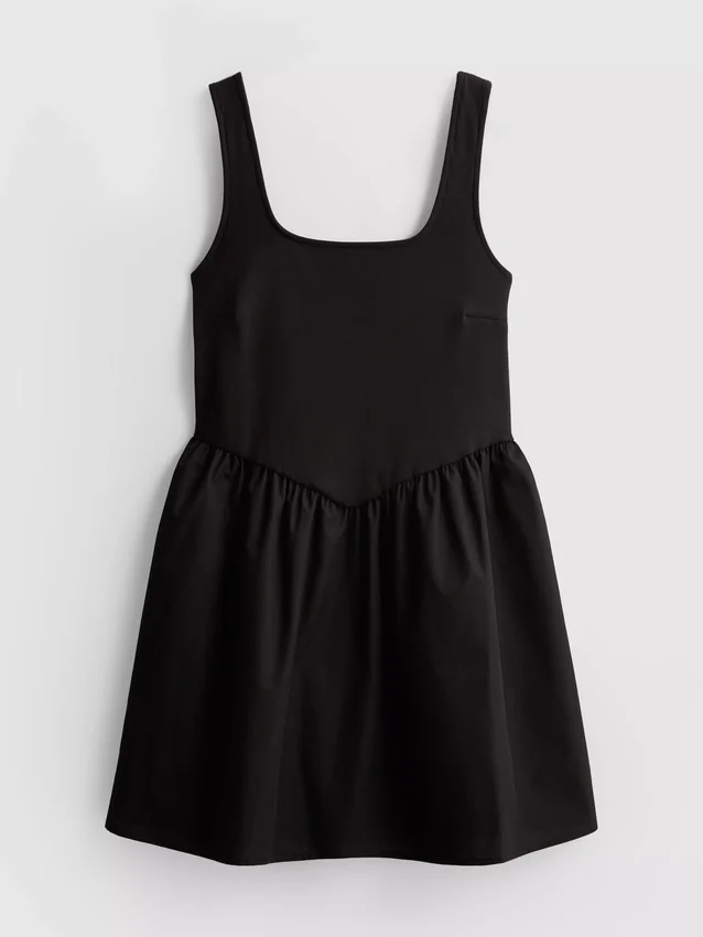 Rochie mini tip corset din amestec de bumbac Rochie mini tip corset din amestec de bumbac