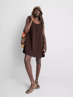 Rochie mini trapez din bumbac