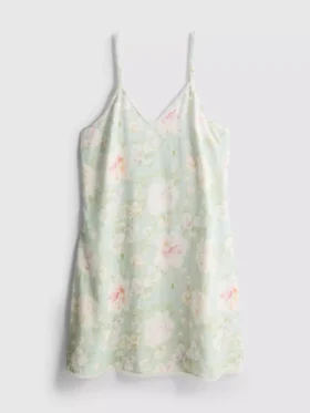 Rochie slip cu bordură din dantelă florală