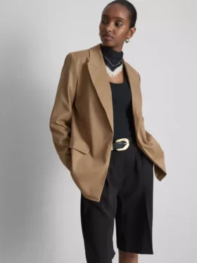 Sacou oversized cu un singur rând de nasturi