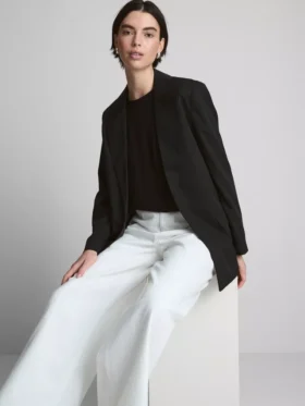 Sacou oversized cu un singur rând de nasturi