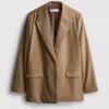 Sacou oversized cu un singur rând de nasturi Sacou oversized cu un singur rând de nasturi