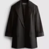 Sacou oversized cu un singur rând de nasturi Sacou oversized cu un singur rând de nasturi