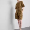 Sacou safari cu centură, din amestec de bumbac Sacou safari cu centură, din amestec de bumbac