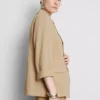 Sacou texturat cu revere crestate Sacou texturat cu revere crestate
