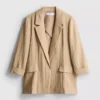Sacou texturat cu revere crestate Sacou texturat cu revere crestate