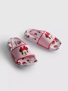 Sandale cu baretă în spate și talpă antiderapantă cu Minnie Mouse de la Disney