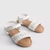 Sandale cu imprimeu floral decupat cu laser